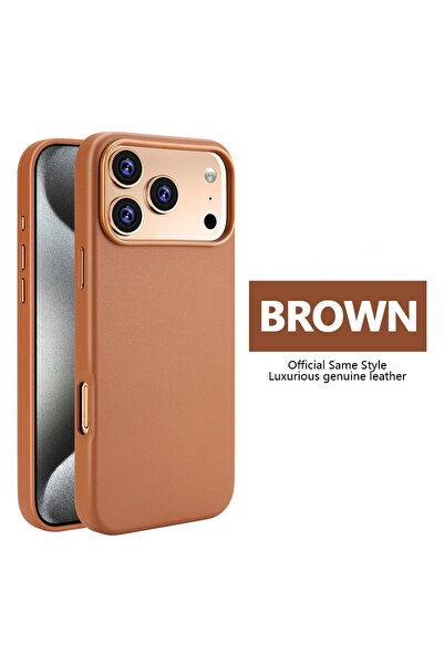 Choice10 iPhone17 Pro With Box Brown Official Leather Case for MagSafe Wirele...