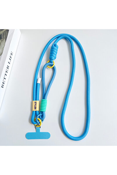 Choice10 Polyester / Nylon blue Simple Two-in-one Mobile Phone Lanyard, Cross...