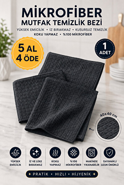 LADYNİL 1 Adet Mikrofiber Mutfak Temizlik Bezi | 40x40 Cm, Leke Tutmaz Koku Y...