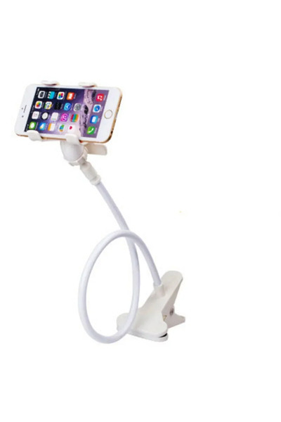 Choice white Adjustable Long Arm Phone Universal Stand Bedside Desk Mount Hol...