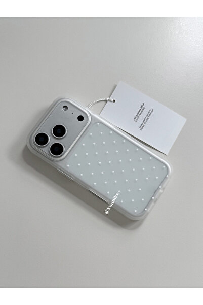 Choice11 iPhone17 Pro A Summer Slim Korean Ins White Polka Dot Print Phone Ca...