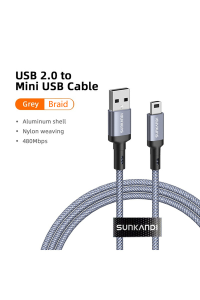choice2 0.3m gray SUNKANDI Mini USB Cable, USB 2.0 to Mini B Male Charger Cor...