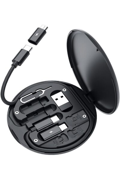Choice black Portable Multifunctional Data Cable Storage Box, 60W Fast Chargi...