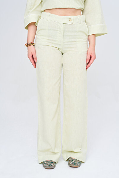 Orfeo Negro Women's Wide Leg Pants with Waist and Pocket Accents