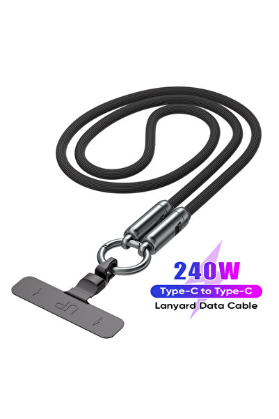 Choice1 Black 120CM Type-C to Type-C 240W Mobile Data Cable phone strap Charg...