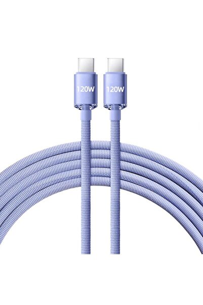 Choice8 1.5m Purple 120W Cable Super Fast Charging USBA To Type C To USBC Cab...