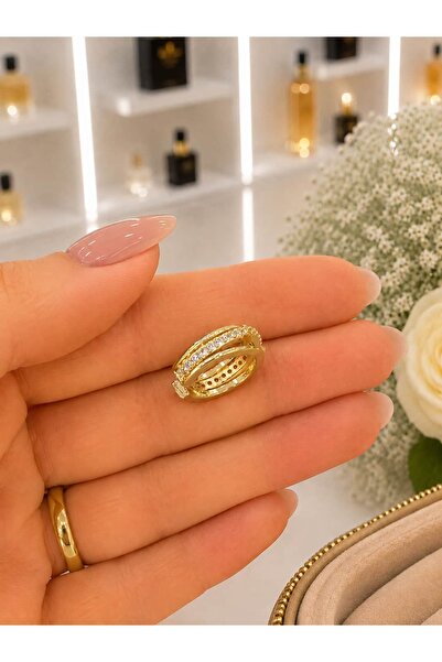 BY YASİN TOPÇU Gold Renk Taşlı Çok Sıralı Ear Cuff