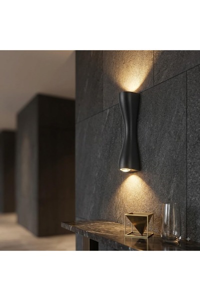 Generic Brand Double-Way Outdoor Sconce Black