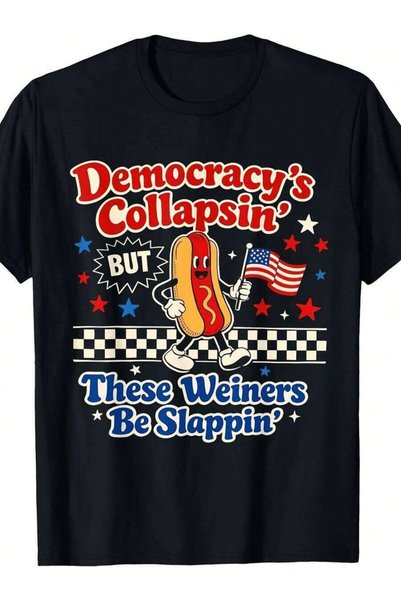 NOURAM 'S Collapsing Funny Hot Dog 4Th July T-Shirt