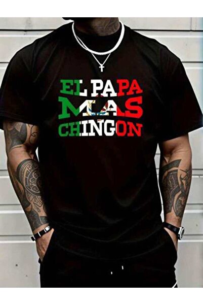 9JY ملابس صيفية للرجال، تي شيرتات مطبوعة برسومات El Papa Mas Chingon، تي شيرت...