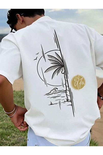 NOURAM Men's Outfits, Palm Tree Sun Graphic T-Shirts, Funny Vintage T-Shirt, ...