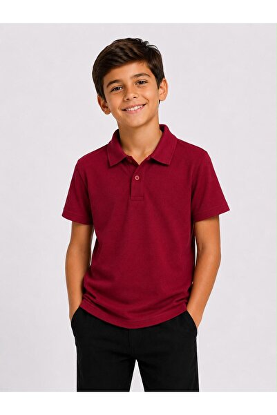 redbug kids Unisex Combed Cotton Polo Collar Short Sleeve School T-Shirt