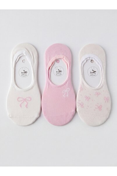 LE VISSION TEKSTİL 3 Pairs of Women's Ballerina Socks