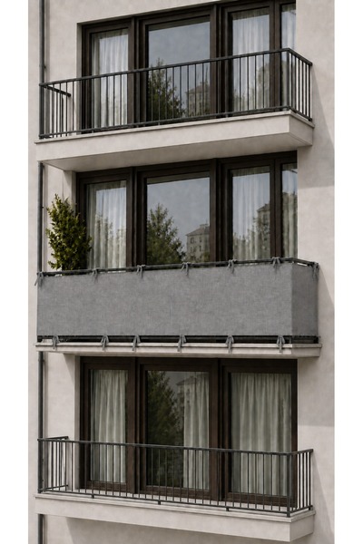 SHY TEKSTİL Anthracite 4-Sided Lace-Up Balcony Iron Curtain, Durable Outdoor ...