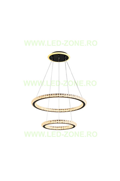 LEDZONE Candelabru LED 196W 3 Funcții Reglabil cu Telecomandă Cristal LZ5960-500