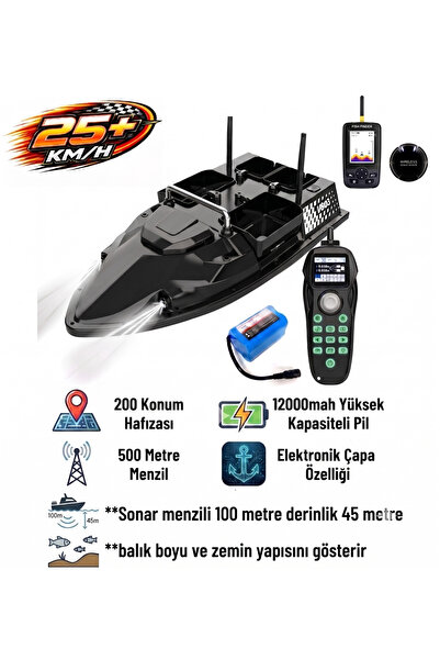 HobbyRcModels SAZAN YEMLEME BOTU Flytec V803 Pro 500M Menzilli, GPS'li, 200 K...