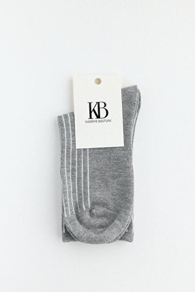 KADRİYE BAŞTÜRK Corded Socks Gray Melange