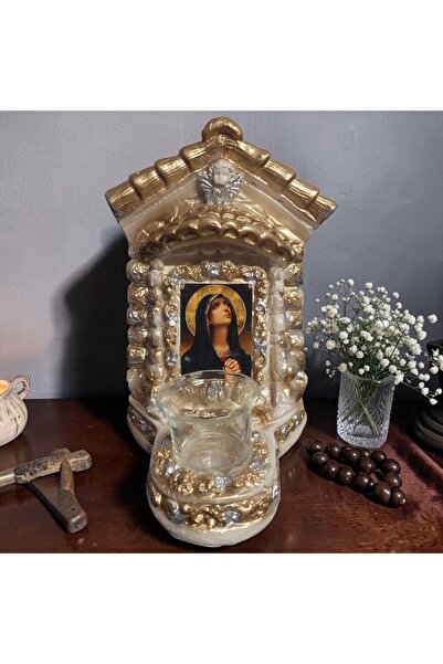 OEM Candelă ceramică Maica Domnului CDL0301-MDG aurie