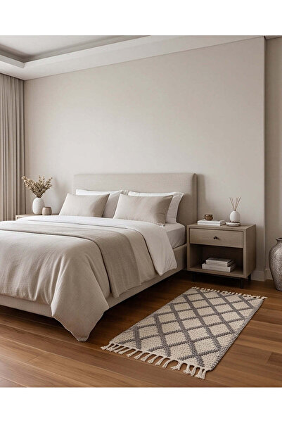 REDTAG Grey Cotton Wool Woven Dhurrie 90x60cm