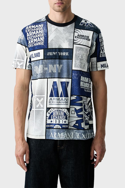 Armani Exchange Jacquard 100% Cotton Regular Fit Crew Neck t Shirt Men's t Sh...