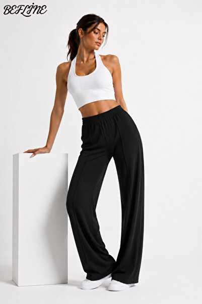 LAVİNİM Women's Green Lycra Stretchy Comfortable Pants – High Waist Wide Leg ...
