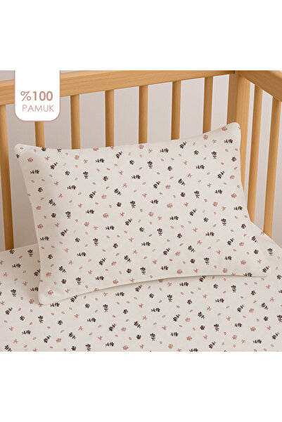 liefhome 100% Cotton Baby Elastic Sheet 60X120+20 + Baby Pillowcase 35X45