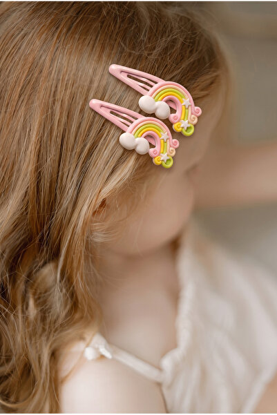 Katia&Bony Girl's Rainbow Hair Clip Pink