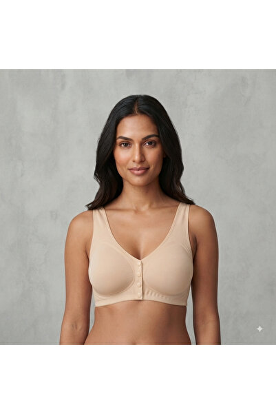 ROSE DAWSON Laser Cut Ghost Bustier Bra with Front Buttons Comfortable Fabric...