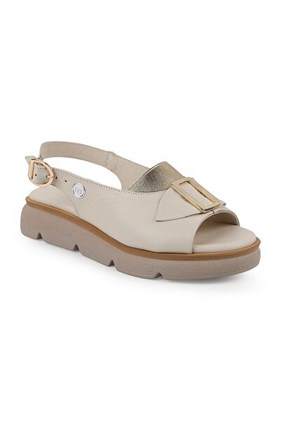 Mammamia Women's Sandals Daily Genuine Leather Thick Sole Metal Buckle Platfo...