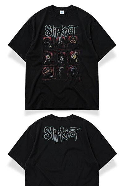 Fuddy Moda Unisex Slipknot Members Ense Printed T-Shirt, Oversize Rock Band T...