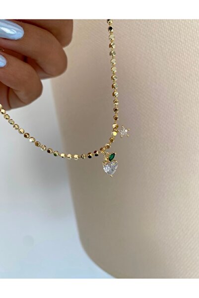 Bade Jewelry Fd Vip Gold Stone Heart&Star Detailed Anti-Tarnish Steel Stylish...
