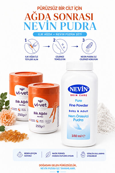 Vi-vet Ilık Ağda Seti ve Nevin Nem Önleyici Pudra ile İpeksi Pürüzsüzlük