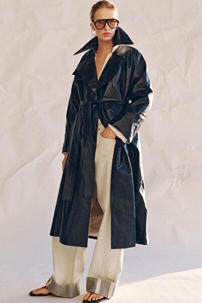 Buti Allbucks Za* Ra* Zw Collection Faux Leather Oversized Trench Coat Abzra0...
