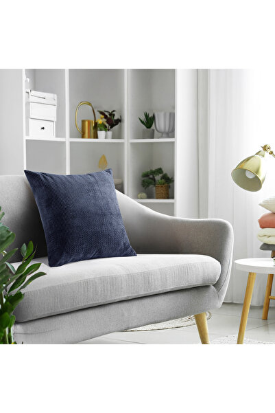 Cannon Decorative Cushion, Chenille Plain, Navy, 45 x 45 cm
