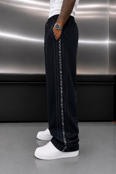NOMARC Black Yani Motifed Baggy Sweatpants