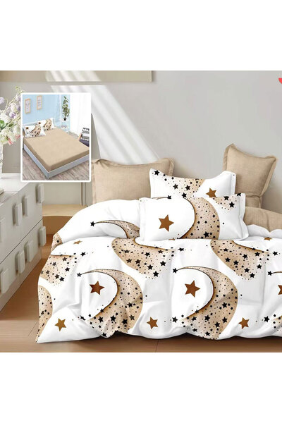 TextiLici Lenjerie de pat, 6 piese, Cozy bed, cearceaf de pat cu elastic univ...
