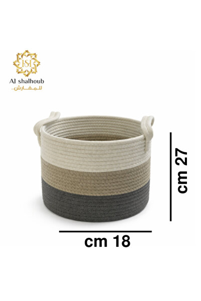 Generic Brand Modern Gradient Color Cotton Rope Storage Basket - 26X35 cm - L...