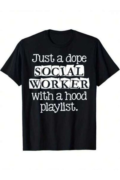 21JNRY تي شيرت رجالي عصري للاستخدام اليومي من Just Dope Social Worker With A ...