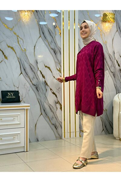 NY Mehlika Exclusive NY MEHLİKA BAKLAVA DESEN SOĞUK İP TUNİK 3288