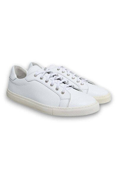 FRANCO CALVANI White Color Lace-Up Genuine Leather Men's Shoes