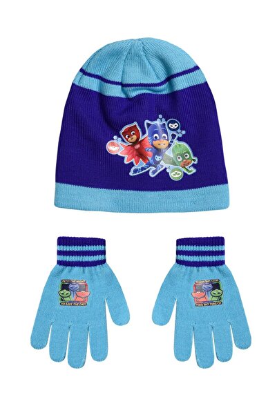 Stamion Σετ σκούφος με γάντια "PJ Masks" γαλάζιο