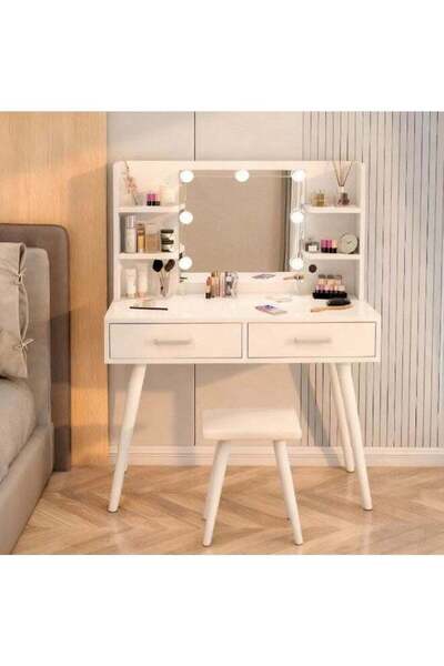 Generic Vanity Desk Set, Dresser with Mirror Vanities Table, Makeup Table wit...