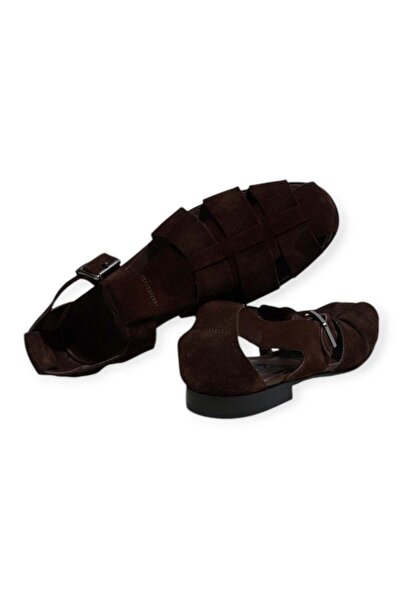 FRANCO CALVANI Brown Laceless Genuine Leather Men's Shoes