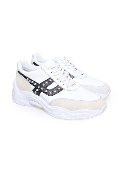 FRANCO CALVANI White Color Lace-Up Genuine Leather Men's Shoes