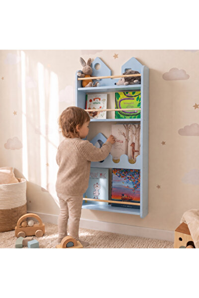 NOOT Bibliotecă pentru copii NESTA - 4 Rafturi - Montaj pe perete
