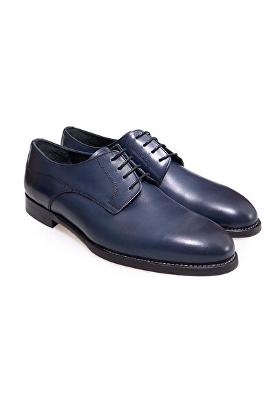 FRANCO CALVANI Dark Blue Color Lace-Up Genuine Leather Men's Shoes