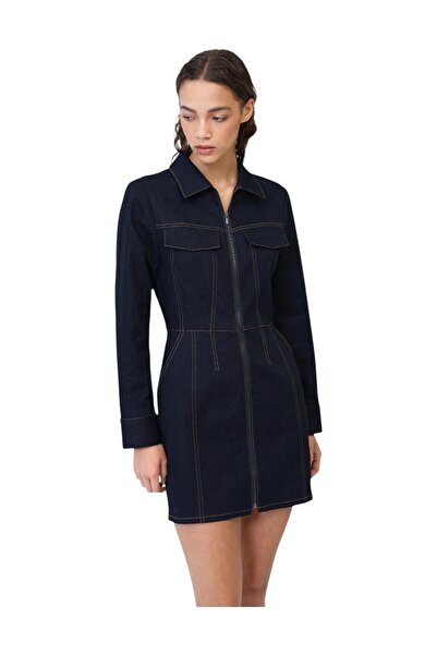 French Connection Women Yami Raw Wash Denim Dress