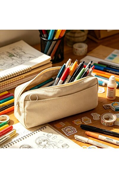 Generic Brand 1pcs Large capacity Oxford cloth double-layer pencil case, 1 pi...