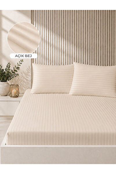 Bella Home 160X200 Striped Satin Sheet Set |   Soft Textured |   Stylish and ...