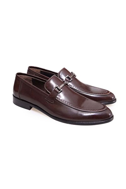 FRANCO CALVANI Brown Laceless Genuine Leather Leather Sole Men's Shoes